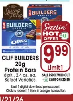 Jewel-Osco CLIF BUILDERS 20g Protein Bars offer