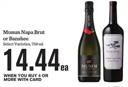 Mariano's Mumm Napa Brut or Banshee offer