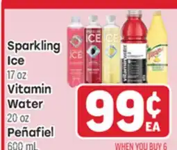 Tony’s Fresh Market Sparkling Ice 17 oz Vitamin Water 20 oz Peñafiel offer
