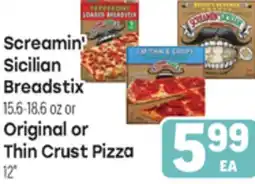Tony’s Fresh Market Screamin' Sicilian Breadstix 15.6-18.6 oz or Original or Thin Crust Pizza 12 offer