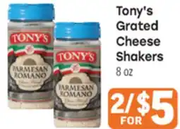 Tony’s Fresh Market Tony's Grated Cheese Shakers offer