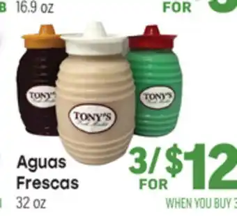 Tony’s Fresh Market Aguas Frescas offer