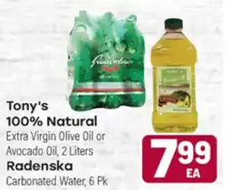 Tony’s Fresh Market Tony's 100% Natural Extra Virgin Olive Oil or Avocado Oil, 2 Liters Radenska Carbonated Water offer