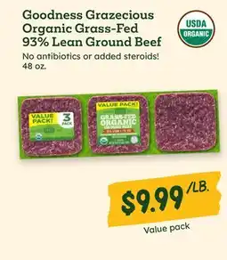 Sprouts Farmers Market Goodness Grazecious Organic Grass-Fed 93% Lean Ground Beef offer
