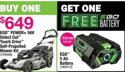 Ace Hardware EGO POWER+ 56V Select Cut Touch Drive Self-Propelled Mower Kit offer