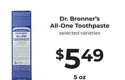 Lifethyme Dr. Bronner's All-One Toothpaste offer