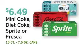 Heinen's Mini Coke, Diet Coke, Sprite or Fresca offer