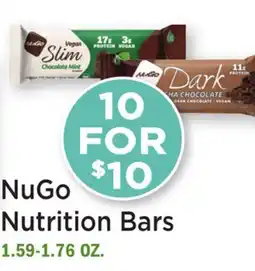 Heinen's NuGo Nutrition Bars offer