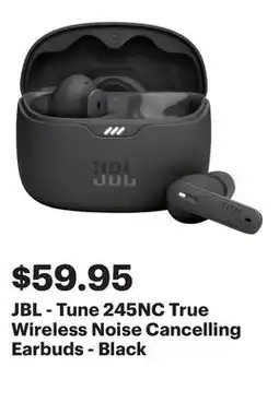 Best Buy JBL - Tune 245NC True Wireless Noise Cancelling Earbuds - Black offer