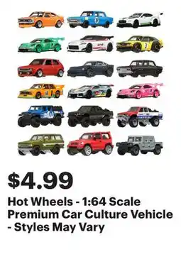 Best Buy Hot Wheels - 1:64 Scale Premium Car Culture Vehicle - Styles May Vary offer