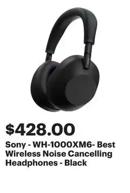 Best Buy Sony - WH-1000XM6- Best Wireless Noise Cancelling Headphones - Black offer