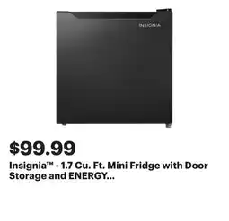 Best Buy Insignia - 1.7 Cu. Ft. Mini Fridge with Door Storage and ENERGY STAR Certification - Black offer