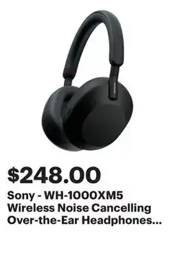 Best Buy Sony - WH-1000XM5 Wireless Noise Cancelling Over-the-Ear Headphones - Black offer