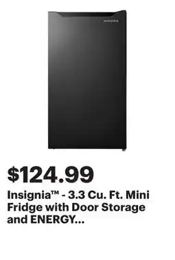 Best Buy Insignia - 3.3 Cu. Ft. Mini Fridge with Door Storage and ENERGY STAR Certification - Black offer