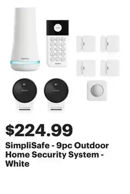 Best Buy SimpliSafe - 9pc Outdoor Home Security System - White offer