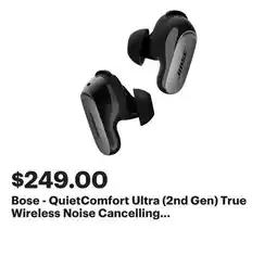 Best Buy Bose - QuietComfort Ultra (2nd Gen) True Wireless Noise Cancelling In-Ear Earbuds - Black offer