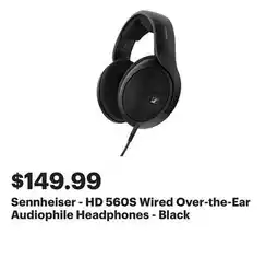 Best Buy Sennheiser - HD 560S Wired Over-the-Ear Audiophile Headphones - Black offer