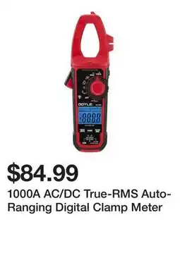 Harbor Freight Tools 1000A AC/DC True-RMS Auto-Ranging Digital Clamp Meter offer