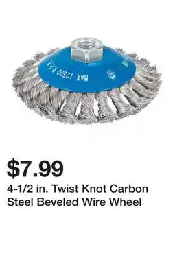 Harbor Freight Tools 4-1/2 in. Twist Knot Carbon Steel Beveled Wire Wheel offer
