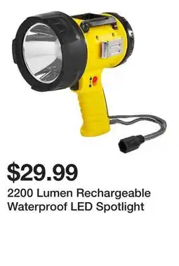 Harbor Freight Tools 2200 Lumen Rechargeable Waterproof LED Spotlight offer