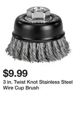 Harbor Freight Tools 3 in. Twist Knot Stainless Steel Wire Cup Brush offer