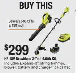 The Home Depot RYOBI HP 18V Brushless 2-Tool 4.0Ah Kit offer
