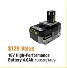 The Home Depot RYOBI 18V High-Performance Battery 4.0Ah offer