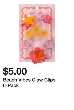 Five Below Beach Vibes Claw Clips 6-Pack offer