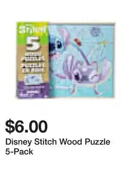 Five Below Disney Stitch Wood Puzzle 5-Pack offer