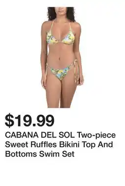 Marshalls CABANA DEL SOL Two-piece Sweet Ruffles Bikini Top And Bottoms Swim Set offer