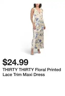 Marshalls THIRTY THIRTY Floral Printed Lace Trim Maxi Dress offer