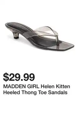Marshalls MADDEN GIRL Helen Kitten Heeled Thong Toe Sandals offer