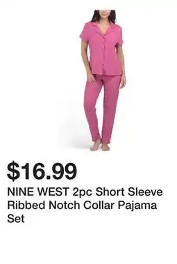 Marshalls NINE WEST 2pc Short Sleeve Ribbed Notch Collar Pajama Set offer