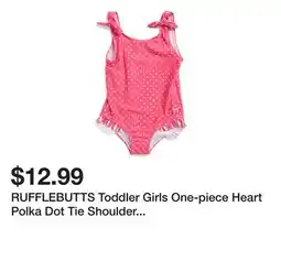 Marshalls RUFFLEBUTTS Toddler Girls One-piece Heart Polka Dot Tie Shoulder Swimsuit offer