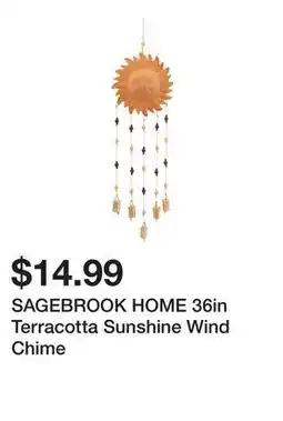 Marshalls SAGEBROOK HOME 36in Terracotta Sunshine Wind Chime offer