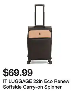 Marshalls IT LUGGAGE 22in Eco Renew Softside Carry-on Spinner offer