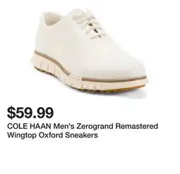 Marshalls COLE HAAN Men's Zerogrand Remastered Wingtop Oxford Sneakers offer