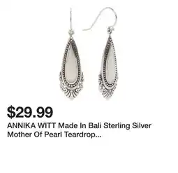 Marshalls ANNIKA WITT Made In Bali Sterling Silver Mother Of Pearl Teardrop Earrings offer