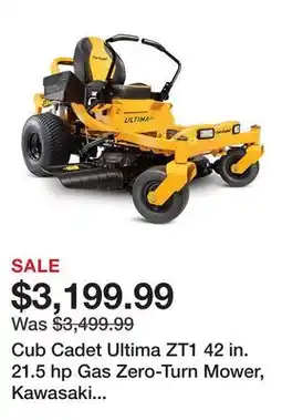 Tractor Supply Company Cub Cadet Ultima ZT1 42 in. 21.5 hp Gas Zero-Turn Mower, Kawasaki Engine, Hydrostatic Transmission offer