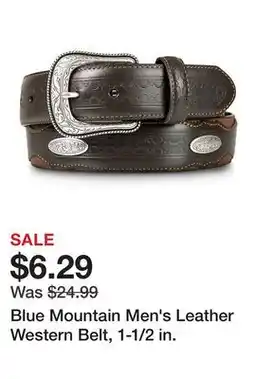 Tractor Supply Company Blue Mountain Men's Leather Western Belt, 1-1/2 in offer