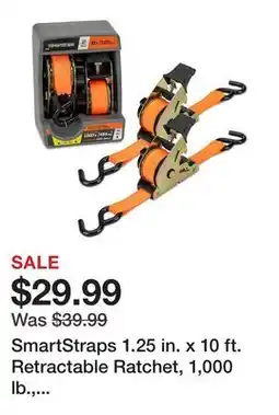 Tractor Supply Company SmartStraps 1.25 in. x 10 ft. Retractable Ratchet, 1,000 lb., Orange, 2 pk offer