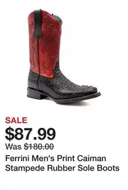 Tractor Supply Company Ferrini Men's Print Caiman Stampede Rubber Sole Boots offer