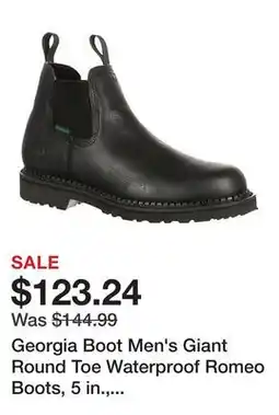 Tractor Supply Company Georgia Boot Men's Giant Round Toe Waterproof Romeo Boots, 5 in., Black offer