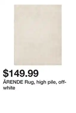 Ikea ÄRENDE Rug, high pile, off-white offer