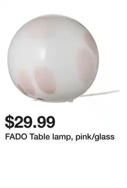 Ikea FADO Table lamp, pink/glass offer
