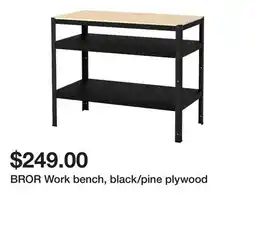 Ikea BROR Work bench, black/pine plywood offer