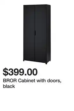 Ikea BROR Cabinet with doors, black offer