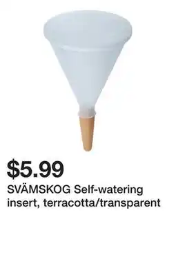 Ikea SVÄMSKOG Self-watering insert, terracotta/transparent offer