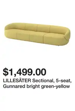Ikea LILLESÄTER Sectional, 5-seat, Gunnared bright green-yellow offer