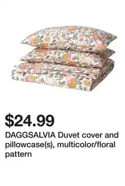 Ikea DAGGSALVIA Duvet cover and pillowcase(s), multicolor/floral pattern offer
